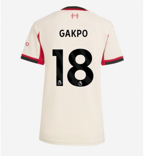 Liverpool Cody Gakpo #18 Venkovní Dres pro Dámské 2025-26 Krátký Rukáv Liverpool Cody Gakpo #18 Venkovní Dres pro Dámské 2025-26 Krátký Rukáv